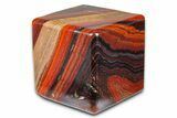 Polished Tiger Iron Stromatolite Cube - Billion Years #379592-1